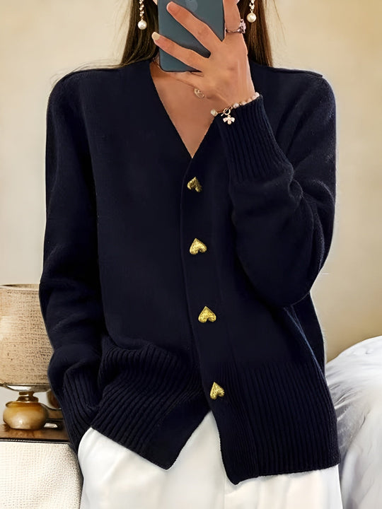 DVTL | Maria Heart-Button Knit Cardigan